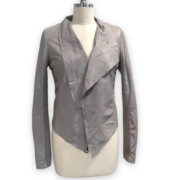 Trouvé Drape Collar Leather Jacket size Medium - Picture 2 of 10